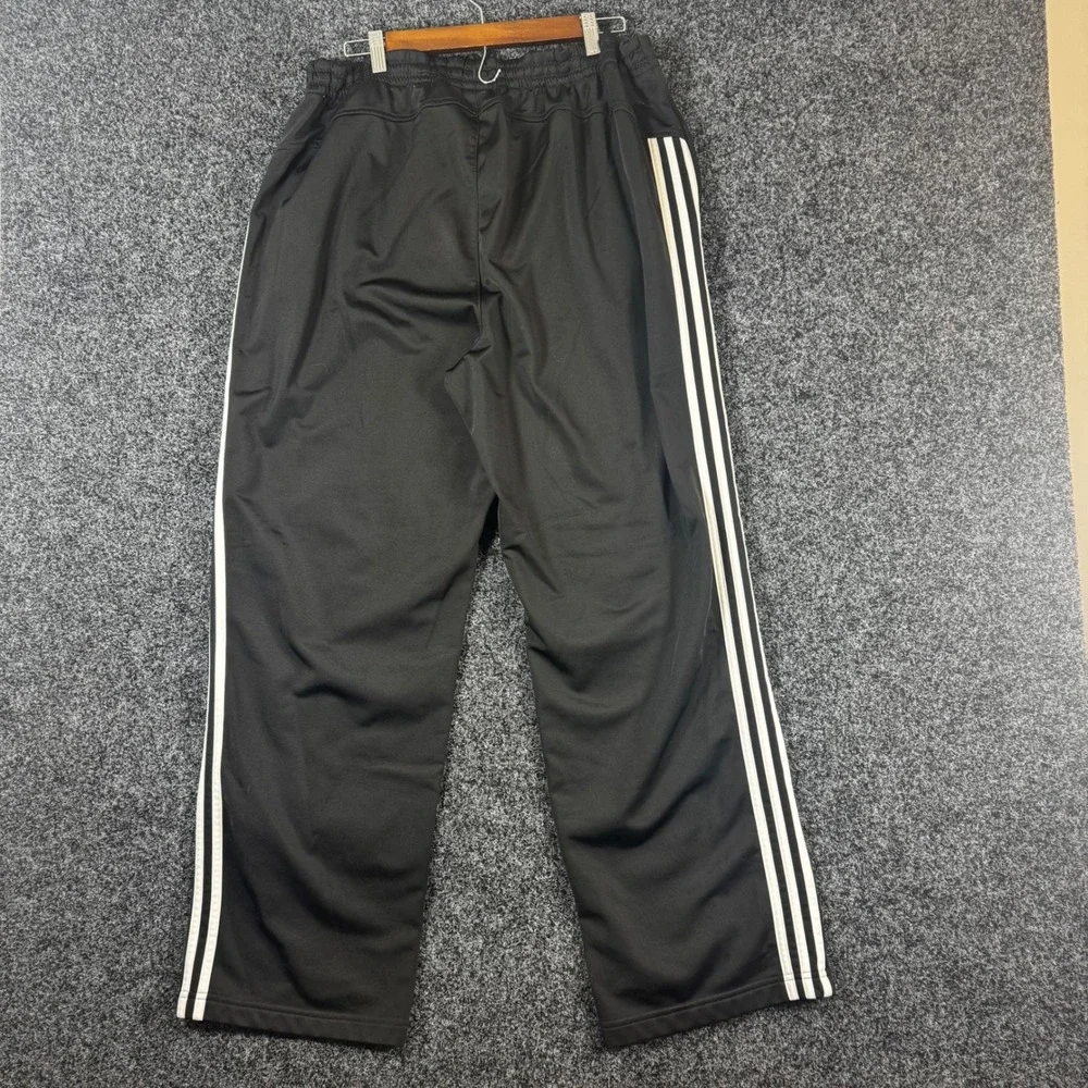 Adidas Mens 2XL Black White 3-Stripe Track Pants Athletic Warm Up 231834 AUF002